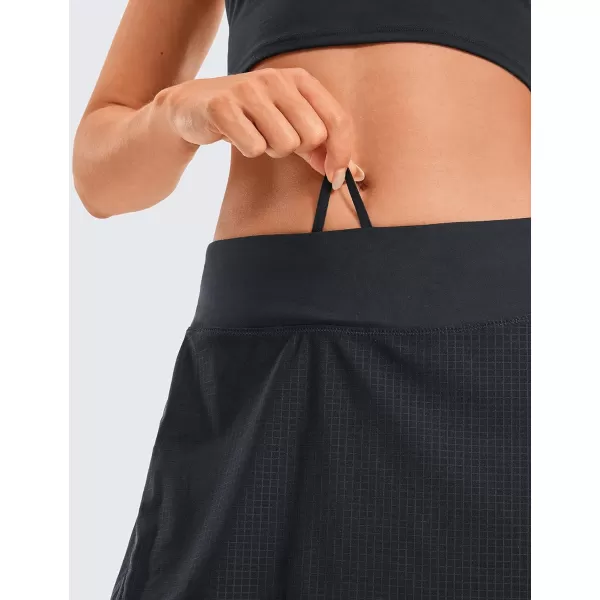 CRZ YOGA Womens Quick Dry Pleated Tennis Skirts Mid Waisted Cute Athletic Workout Running Sports Golf Skorts VolleyballBlack Jacquard