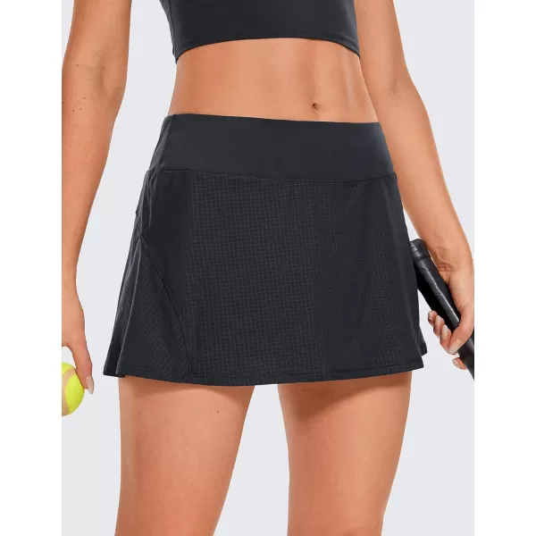 CRZ YOGA Womens Quick Dry Pleated Tennis Skirts Mid Waisted Cute Athletic Workout Running Sports Golf Skorts VolleyballBlack Jacquard