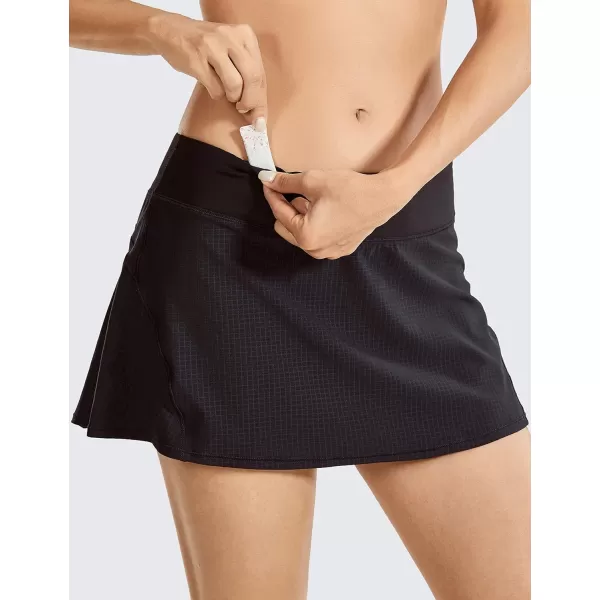 CRZ YOGA Womens Quick Dry Pleated Tennis Skirts Mid Waisted Cute Athletic Workout Running Sports Golf Skorts VolleyballBlack Jacquard