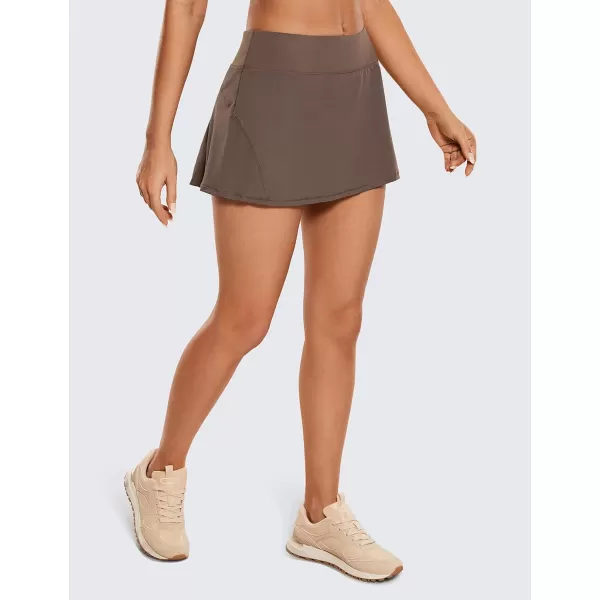 CRZ YOGA Womens Quick Dry Pleated Tennis Skirts Mid Waisted Cute Athletic Workout Running Sports Golf Skorts VolleyballBrown Rock