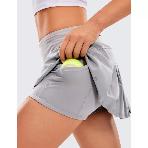 CRZ YOGA Womens Quick Dry Pleated Tennis Skirts Mid Waisted Cute Athletic Workout Running Sports Golf Skorts VolleyballDark Chrome