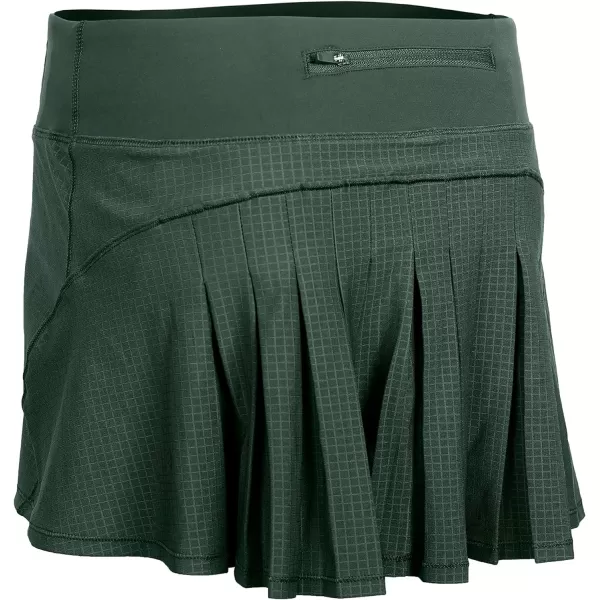 CRZ YOGA Womens Quick Dry Pleated Tennis Skirts Mid Waisted Cute Athletic Workout Running Sports Golf Skorts VolleyballGreen Smoke Jacquard