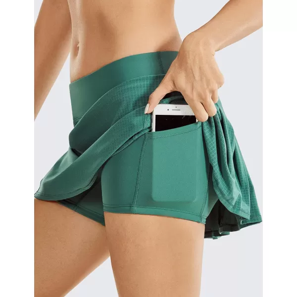 CRZ YOGA Womens Quick Dry Pleated Tennis Skirts Mid Waisted Cute Athletic Workout Running Sports Golf Skorts VolleyballGreen Smoke Jacquard