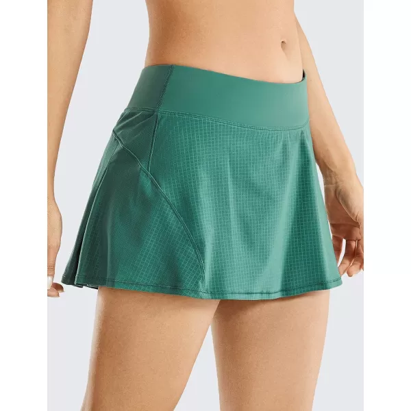 CRZ YOGA Womens Quick Dry Pleated Tennis Skirts Mid Waisted Cute Athletic Workout Running Sports Golf Skorts VolleyballGreen Smoke Jacquard