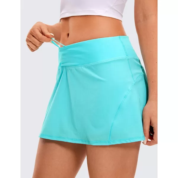 CRZ YOGA Womens Quick Dry Pleated Tennis Skirts Mid Waisted Cute Athletic Workout Running Sports Golf Skorts VolleyballHydra Blue