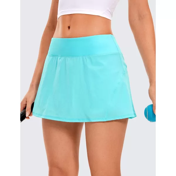 CRZ YOGA Womens Quick Dry Pleated Tennis Skirts Mid Waisted Cute Athletic Workout Running Sports Golf Skorts VolleyballHydra Blue