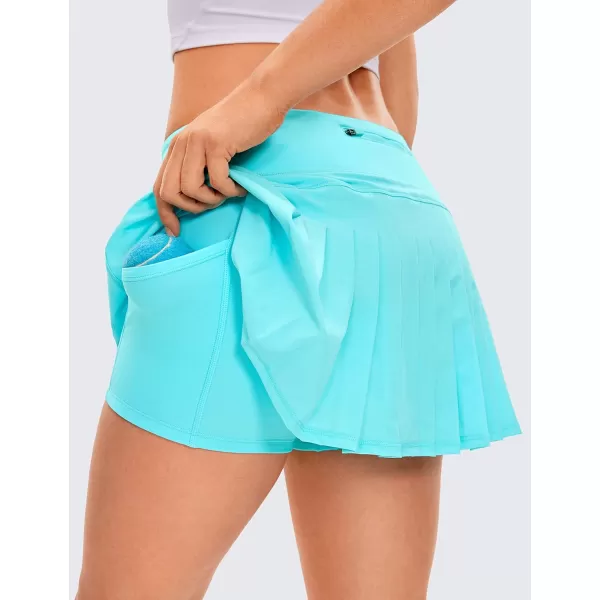 CRZ YOGA Womens Quick Dry Pleated Tennis Skirts Mid Waisted Cute Athletic Workout Running Sports Golf Skorts VolleyballHydra Blue