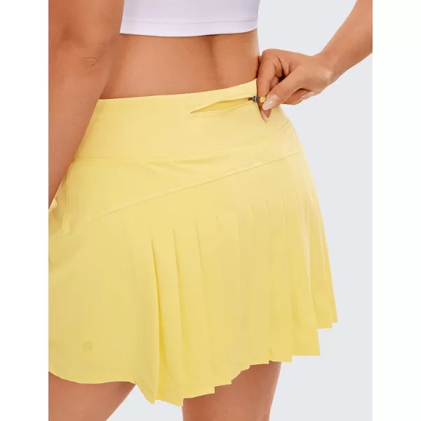 CRZ YOGA Womens Quick Dry Pleated Tennis Skirts Mid Waisted Cute Athletic Workout Running Sports Golf Skorts VolleyballLemon Vibe