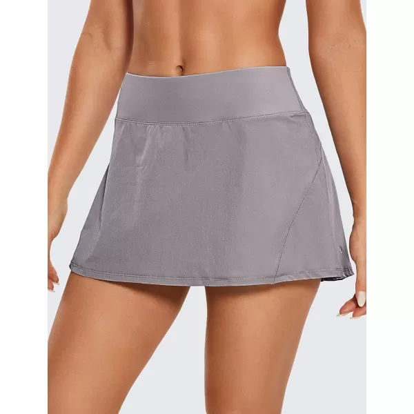 CRZ YOGA Womens Quick Dry Pleated Tennis Skirts Mid Waisted Cute Athletic Workout Running Sports Golf Skorts VolleyballLunar Rock