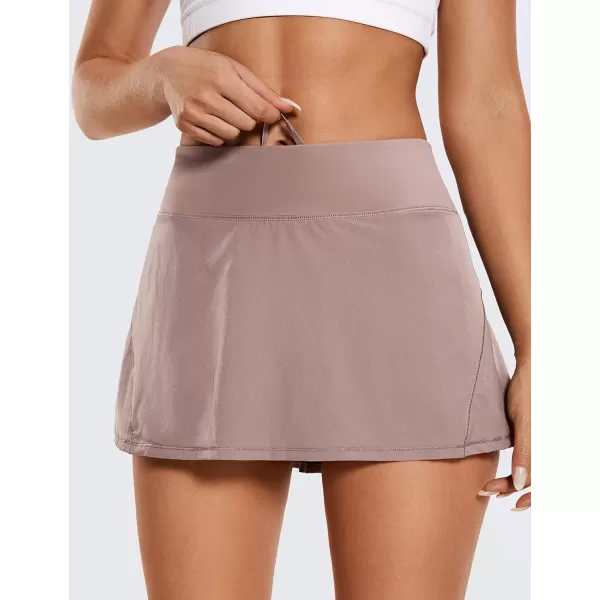 CRZ YOGA Womens Quick Dry Pleated Tennis Skirts Mid Waisted Cute Athletic Workout Running Sports Golf Skorts VolleyballMineral Brown