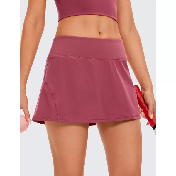 CRZ YOGA Womens Quick Dry Pleated Tennis Skirts Mid Waisted Cute Athletic Workout Running Sports Golf Skorts VolleyballMisty Merlot