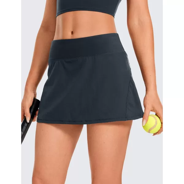 CRZ YOGA Womens Quick Dry Pleated Tennis Skirts Mid Waisted Cute Athletic Workout Running Sports Golf Skorts VolleyballTrue Navy