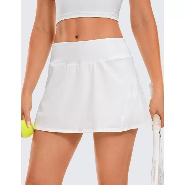 CRZ YOGA Womens Quick Dry Pleated Tennis Skirts Mid Waisted Cute Athletic Workout Running Sports Golf Skorts VolleyballWhite