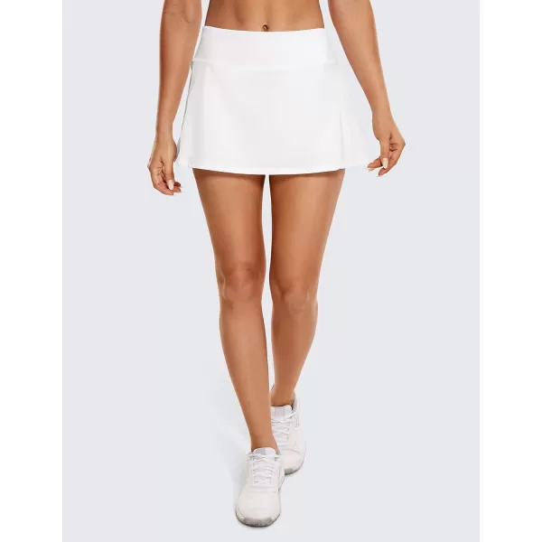 CRZ YOGA Womens Quick Dry Pleated Tennis Skirts Mid Waisted Cute Athletic Workout Running Sports Golf Skorts VolleyballWhite