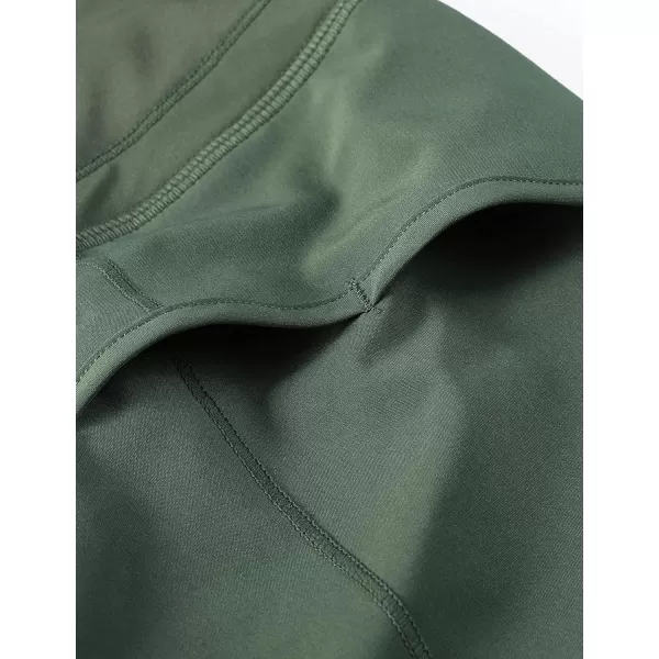 CRZ YOGA Womens Quick Dry Workout Running Shorts Mesh Liner  25 Drawstring Sport Gym Athletic Shorts Zip PocketGrey Olive