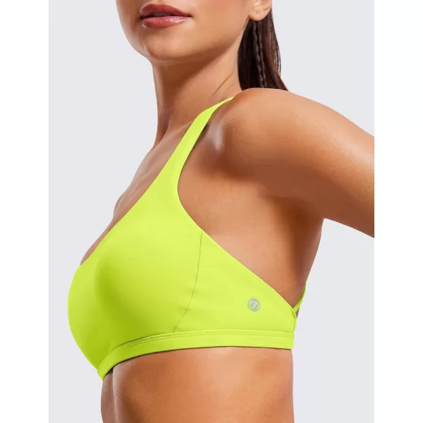 CRZ YOGA Womens Strappy Sports Bra  Criss Cross Back Padded Medium Support Wireless Gym Bra Sexy Workout Yoga BraChartreuse