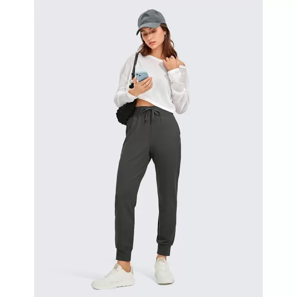 CRZ YOGA Womens Sweatpants  Lightweight Cotton Joggers with Pockets High Waisted Super Soft Workout Casual Sweat PantsAnthracite