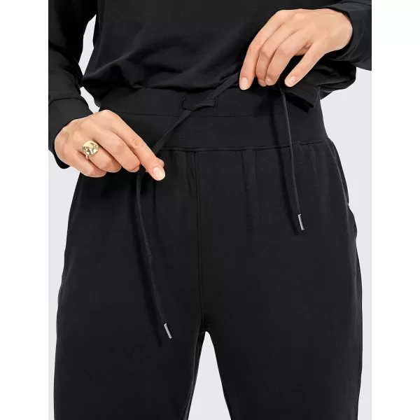 CRZ YOGA Womens Sweatpants  Lightweight Cotton Joggers with Pockets High Waisted Super Soft Workout Casual Sweat PantsBlack