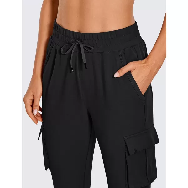 CRZ YOGA Womens Sweatpants Lightweight Cotton Cargo Joggers with 6 Pockets High Waisted Super Soft Casual Sweat PantsBlack