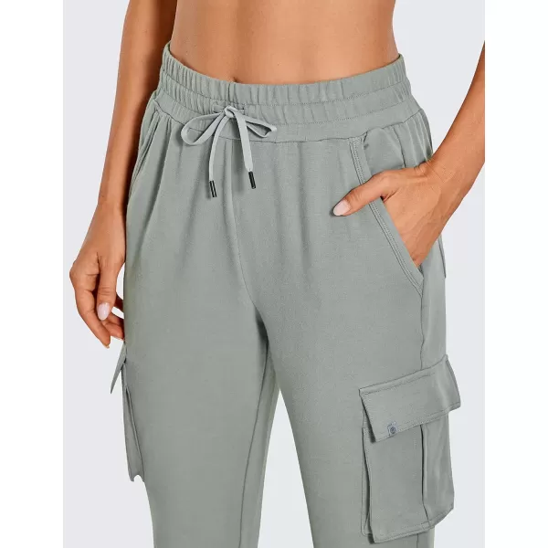 CRZ YOGA Womens Sweatpants Lightweight Cotton Cargo Joggers with 6 Pockets High Waisted Super Soft Casual Sweat PantsSterling