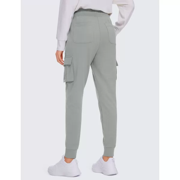 CRZ YOGA Womens Sweatpants Lightweight Cotton Cargo Joggers with 6 Pockets High Waisted Super Soft Casual Sweat PantsSterling