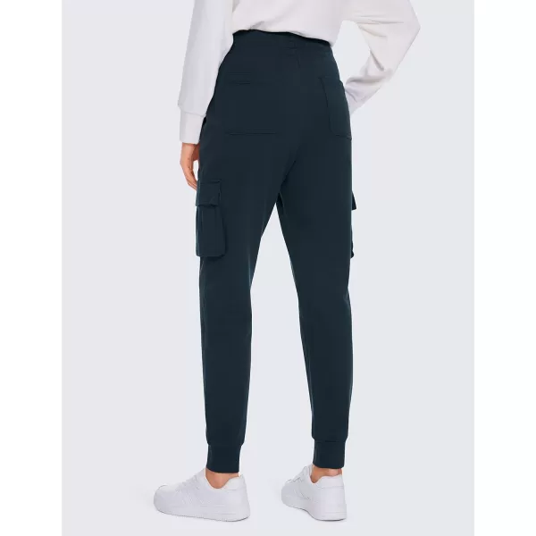 CRZ YOGA Womens Sweatpants Lightweight Cotton Cargo Joggers with 6 Pockets High Waisted Super Soft Casual Sweat PantsTrue Navy