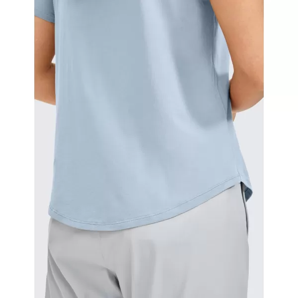 CRZ YOGA womens Short SleeveBlue Linen