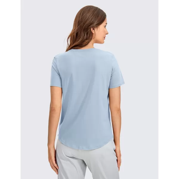 CRZ YOGA womens Short SleeveBlue Linen