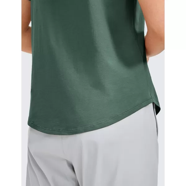 CRZ YOGA womens Short SleeveGraphite Green