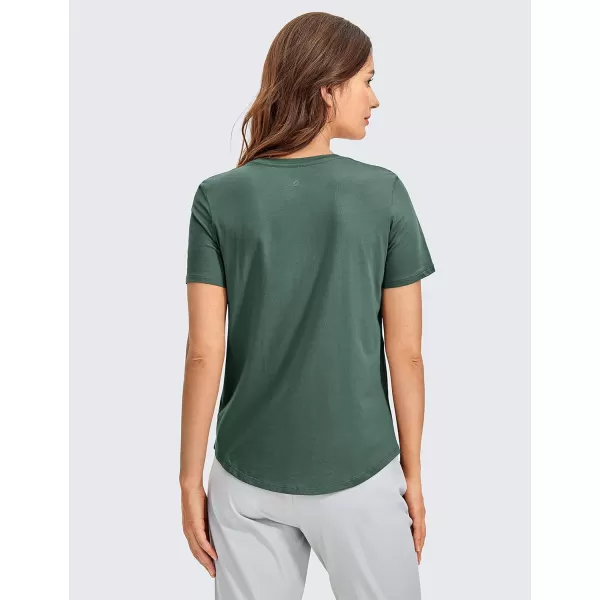 CRZ YOGA womens Short SleeveGraphite Green