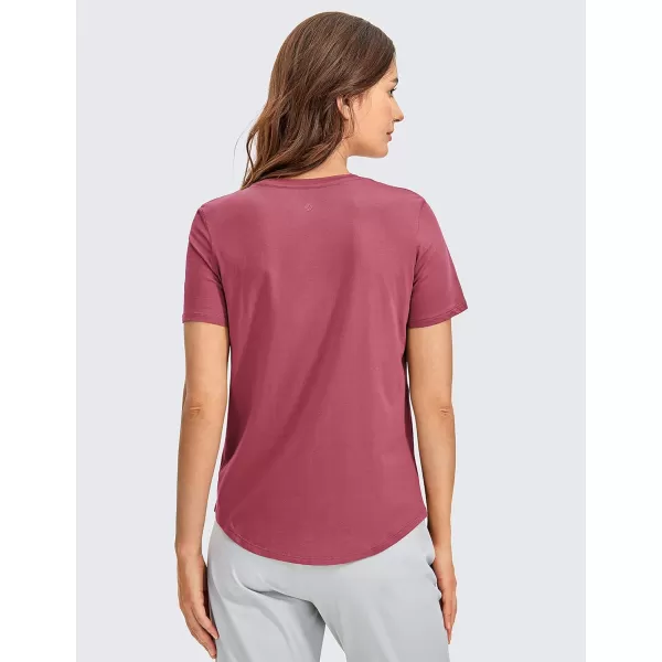 CRZ YOGA womens Short SleeveMisty Merlot