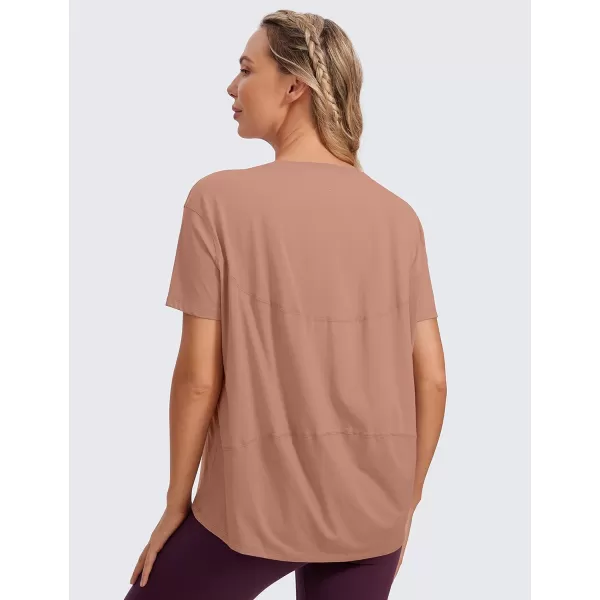 CRZ YOGA womens Short SleeveMocha Mousse