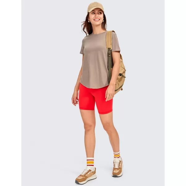 CRZ YOGA womens Short SleeveMortar Color