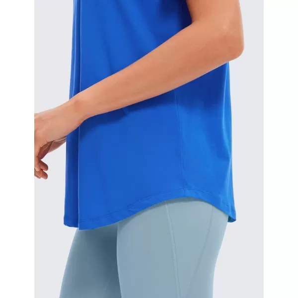 CRZ YOGA womens Short SleeveStrong Blue