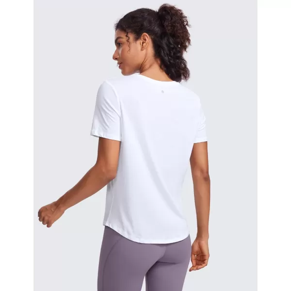 CRZ YOGA womens Short SleeveWhite