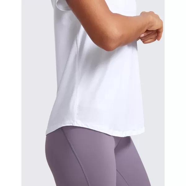 CRZ YOGA womens Short SleeveWhite