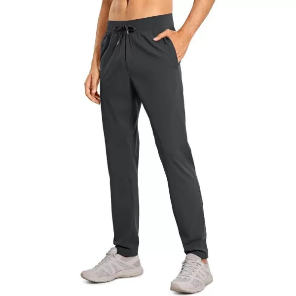 CRZ YOGA 4Way Stretch Athletic Pants for Men 30 Workout Lounge Casual Work Jogger Pants with Zip PocketInk Gray