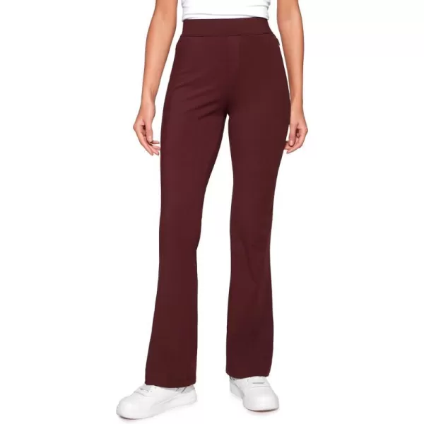 CRZ YOGA 4Way Stretch Flare Womens Pants 31 Dress Work Casual High Waisted Lounge Pants with Zip PocketsRed Merlot