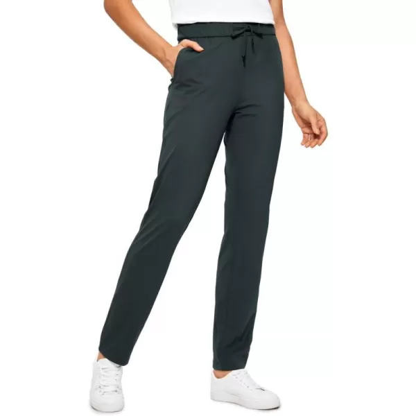 CRZ YOGA 4Way Stretch Full Length Golf Pants for Women Tall 31  Travel Sweatpants Workout Trousers with PocketsMelanite