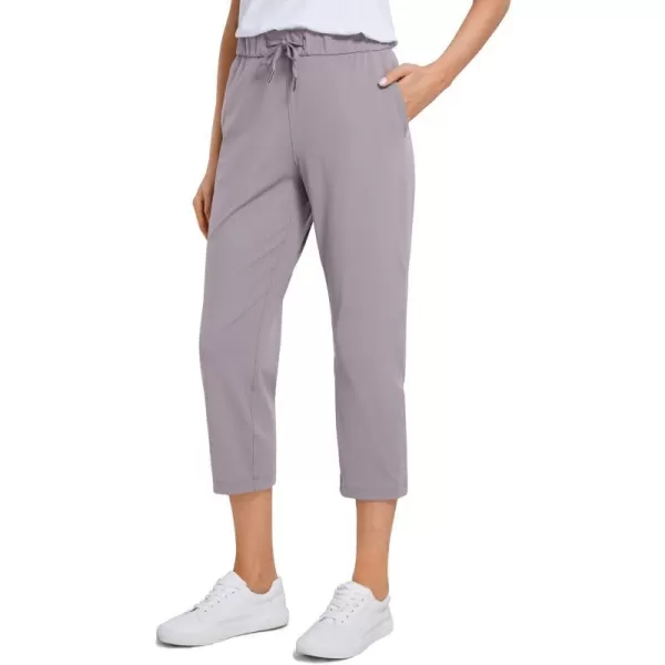 CRZ YOGA 4Way Stretch Golf Capri Pants for Women 23 Casual Yoga Dress Work Capris with Pockets Workout Athletic TravelGull Gray