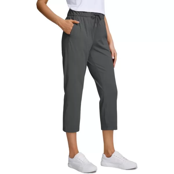 CRZ YOGA 4Way Stretch Golf Capri Pants for Women 23 Casual Yoga Dress Work Capris with Pockets Workout Athletic TravelMysterious Grey