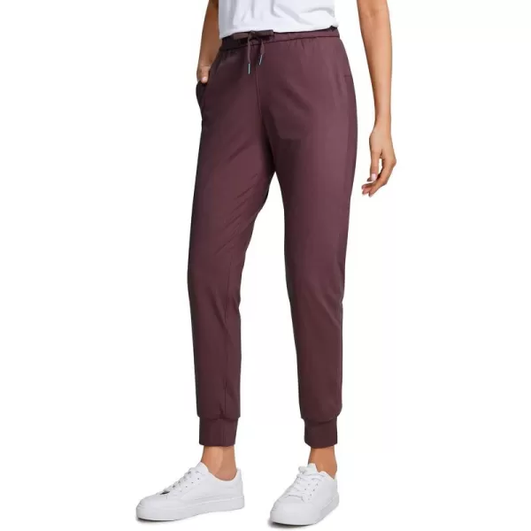 CRZ YOGA 4Way Stretch Golf Joggers for Women 27 Casual Travel Workout Pants Lounge Athletic Sweatpants with PocketsDark Russet