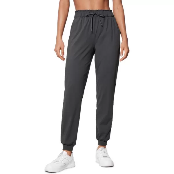 CRZ YOGA 4Way Stretch High Waisted Joggers for Women Lightweight Casual Dress Work Workout Pants Sweatpants PocketsMysterious Grey