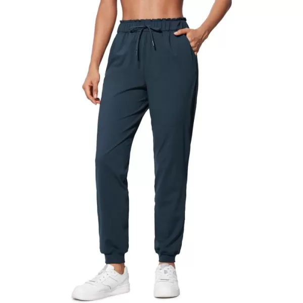 CRZ YOGA 4Way Stretch High Waisted Joggers for Women Lightweight Casual Dress Work Workout Pants Sweatpants PocketsTrue Navy