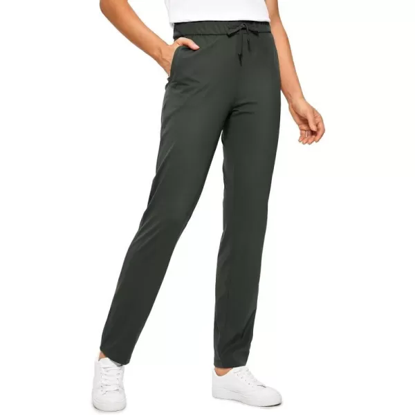 CRZ YOGA 4Way Stretch Pants for Women Tall 31 Athletic Trousers with PocketsGrey Olive