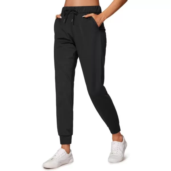 CRZ YOGA 4Way Stretch Workout Joggers for Women 28  Casual Travel Pants Lounge Athletic Joggers with PocketsBlack