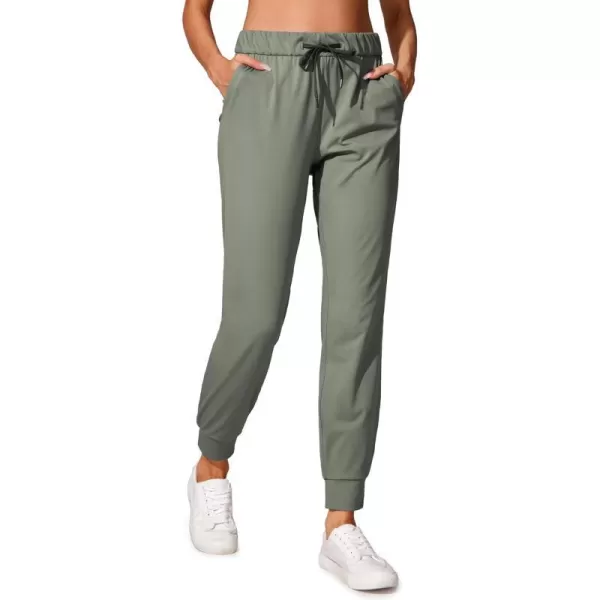 CRZ YOGA 4Way Stretch Workout Joggers for Women 28  Casual Travel Pants Lounge Athletic Joggers with PocketsGrey Sage