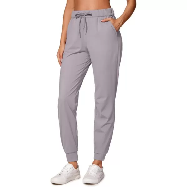 CRZ YOGA 4Way Stretch Workout Joggers for Women 28  Casual Travel Pants Lounge Athletic Joggers with PocketsGull Gray