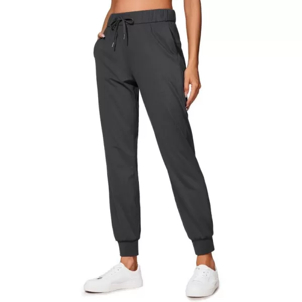 CRZ YOGA 4Way Stretch Workout Joggers for Women 28  Casual Travel Pants Lounge Athletic Joggers with PocketsInk Gray