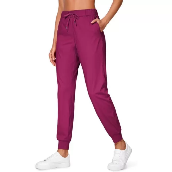 CRZ YOGA 4Way Stretch Workout Joggers for Women 28  Casual Travel Pants Lounge Athletic Joggers with PocketsMagenta Purple